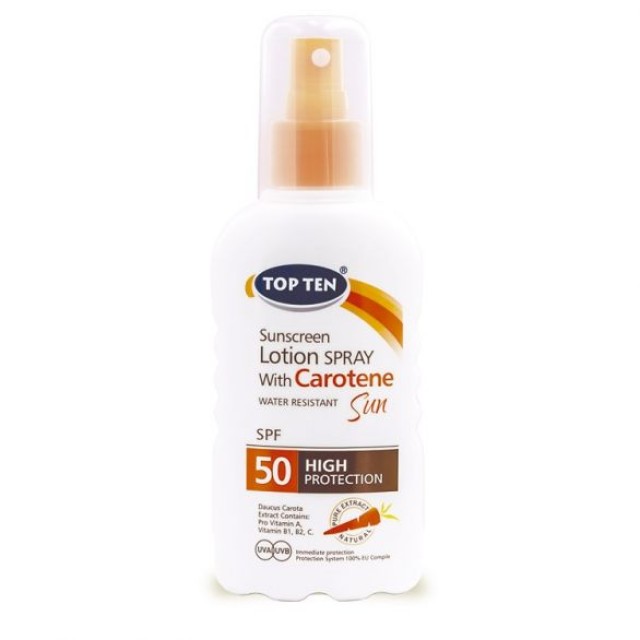 TOP TEN CAROTENE LOSION ZA SUNČANJE SPF 50 - Online Apoteka TOP TEN CAROTENE LOSION ZA SUNČANJE SPF 50